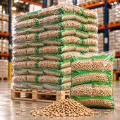 Palete VIP de pellets com 100 sacos de 15 kg
