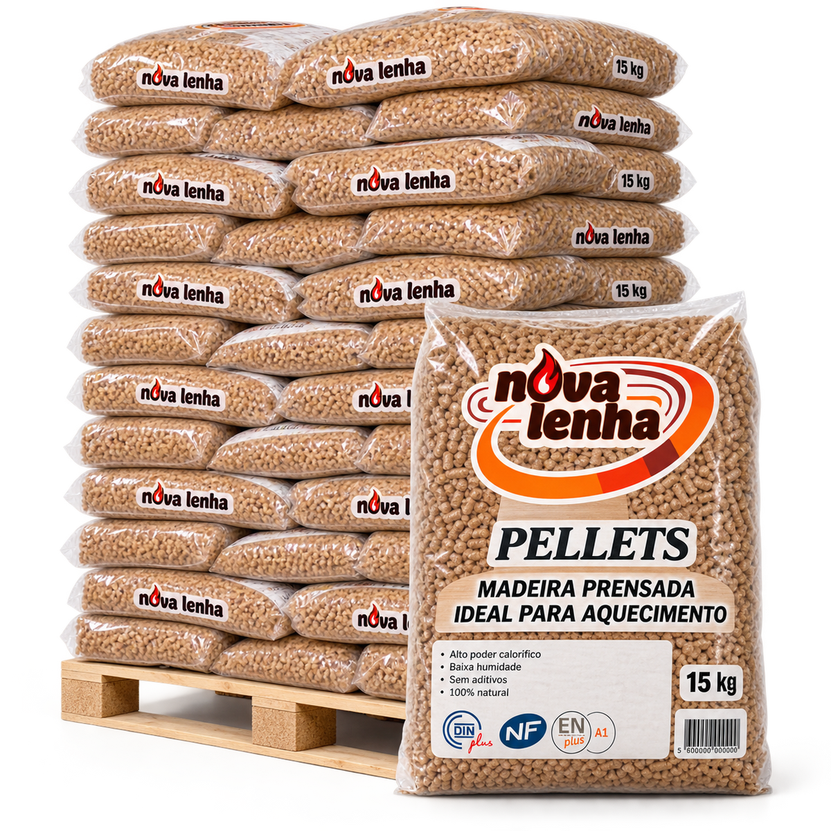 PELLET NOVA LENHA – 77 sacos de 15 kg